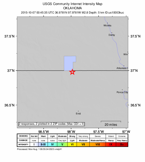 Did You Feel It? map: shaking reported by the public