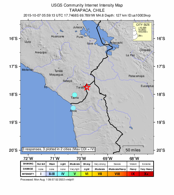 Did You Feel It? map: shaking reported by the public