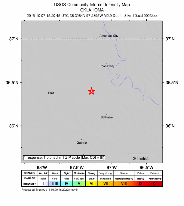 Did You Feel It? map: shaking reported by the public