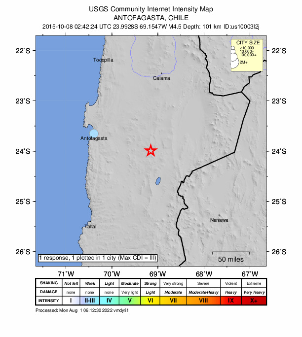 Did You Feel It? map: shaking reported by the public