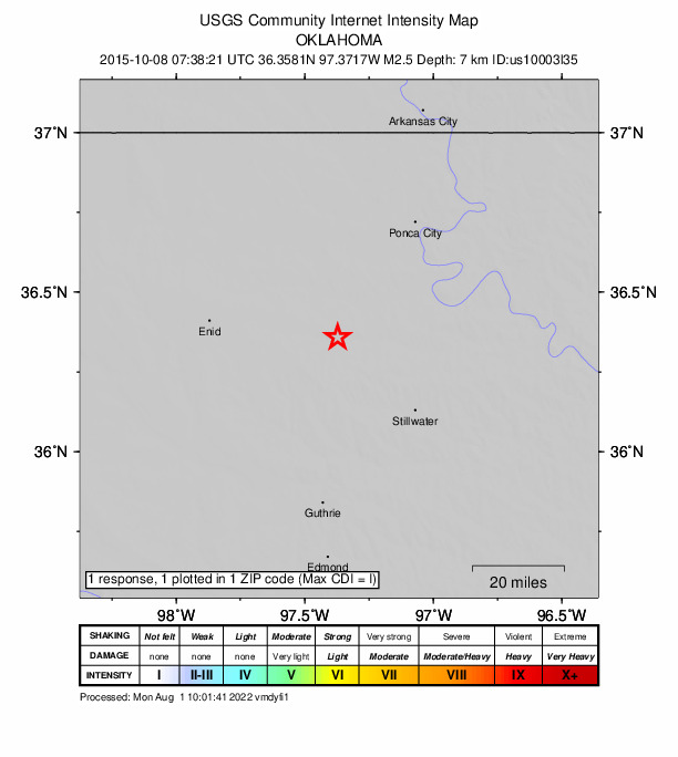 Did You Feel It? map: shaking reported by the public