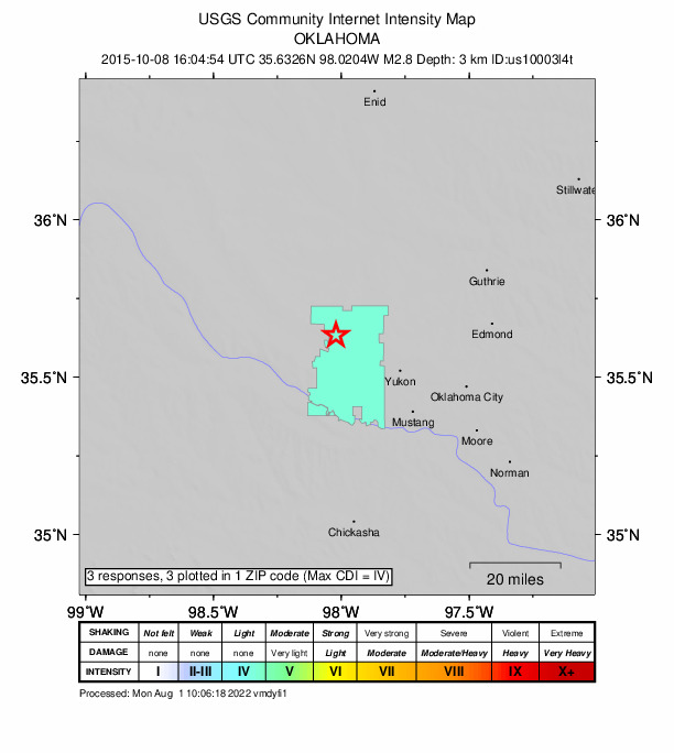 Did You Feel It? map: shaking reported by the public
