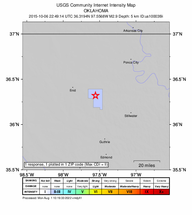 Did You Feel It? map: shaking reported by the public