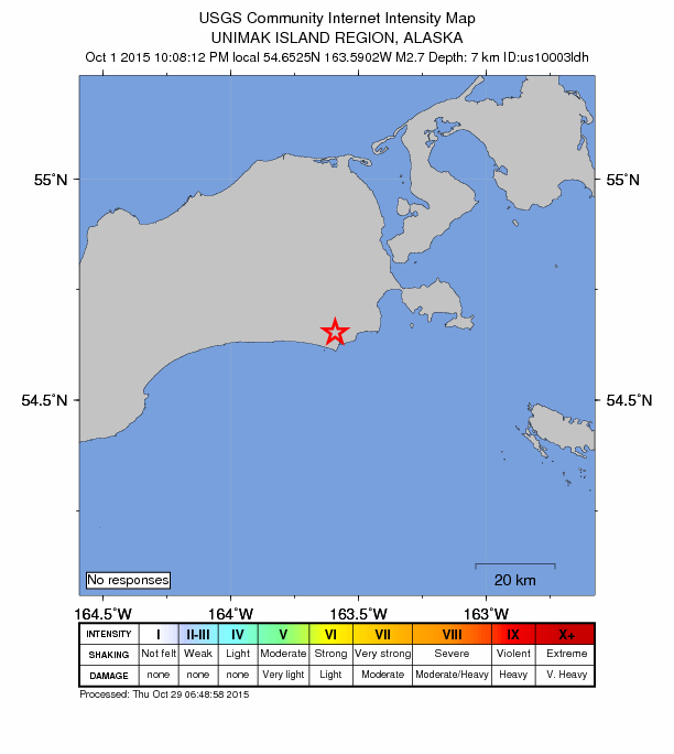 Did You Feel It? map: shaking reported by the public