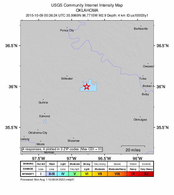 Did You Feel It? map: shaking reported by the public