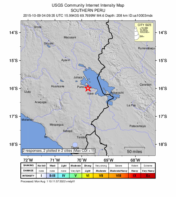 Did You Feel It? map: shaking reported by the public