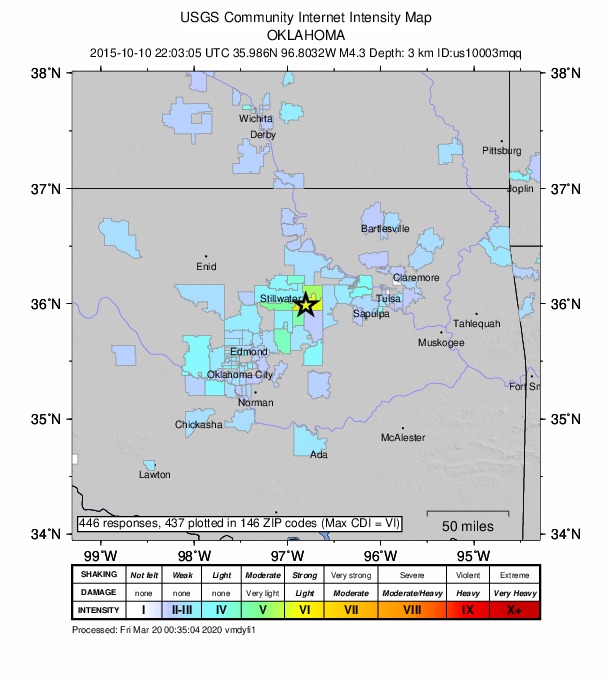 Did You Feel It? map: shaking reported by the public