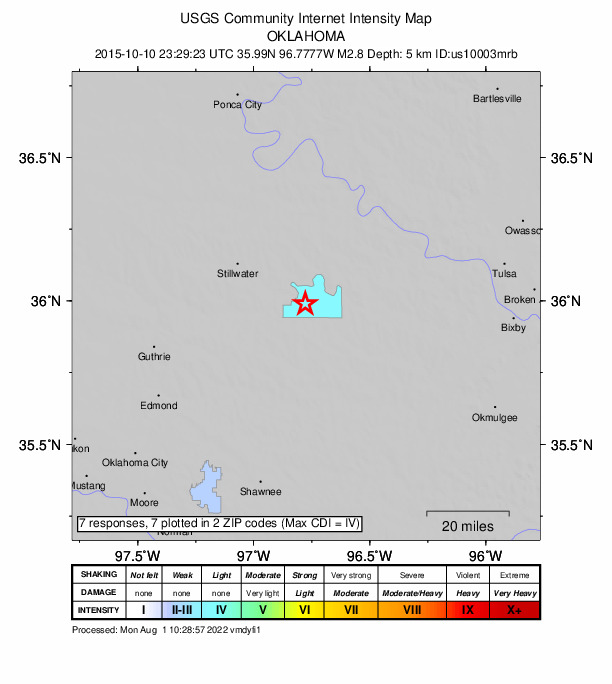 Did You Feel It? map: shaking reported by the public