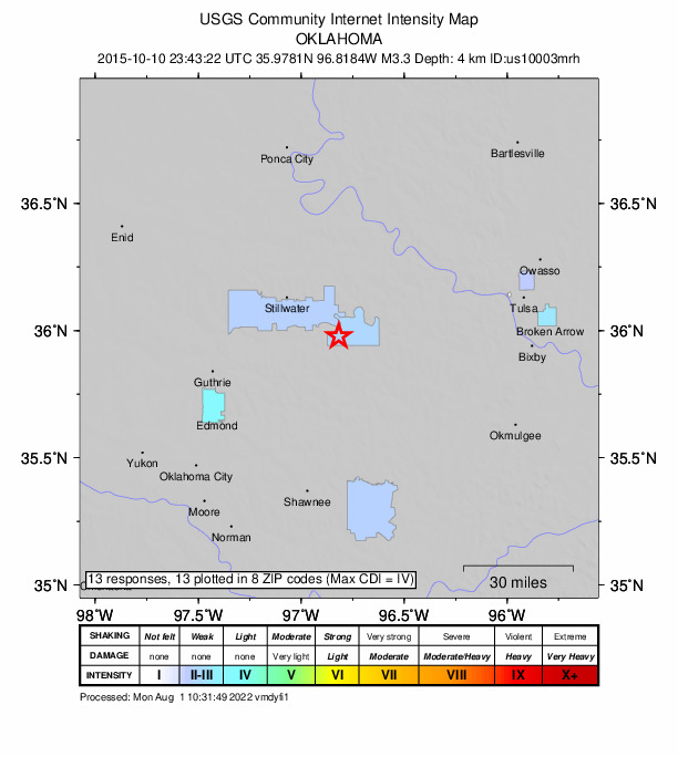 Did You Feel It? map: shaking reported by the public