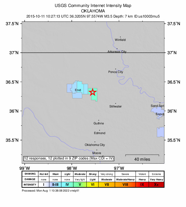 Did You Feel It? map: shaking reported by the public