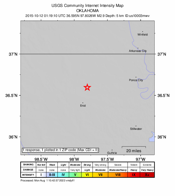 Did You Feel It? map: shaking reported by the public