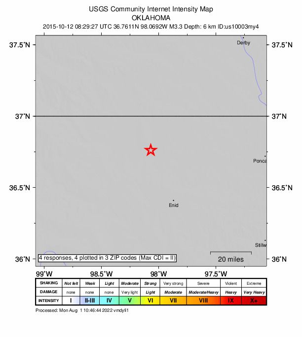 Did You Feel It? map: shaking reported by the public