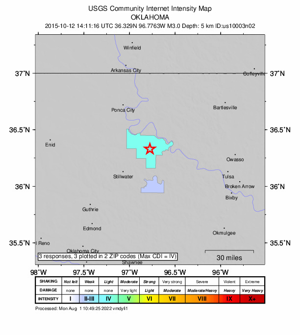 Did You Feel It? map: shaking reported by the public