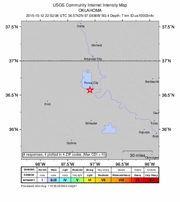 Did You Feel It? map: shaking reported by the public