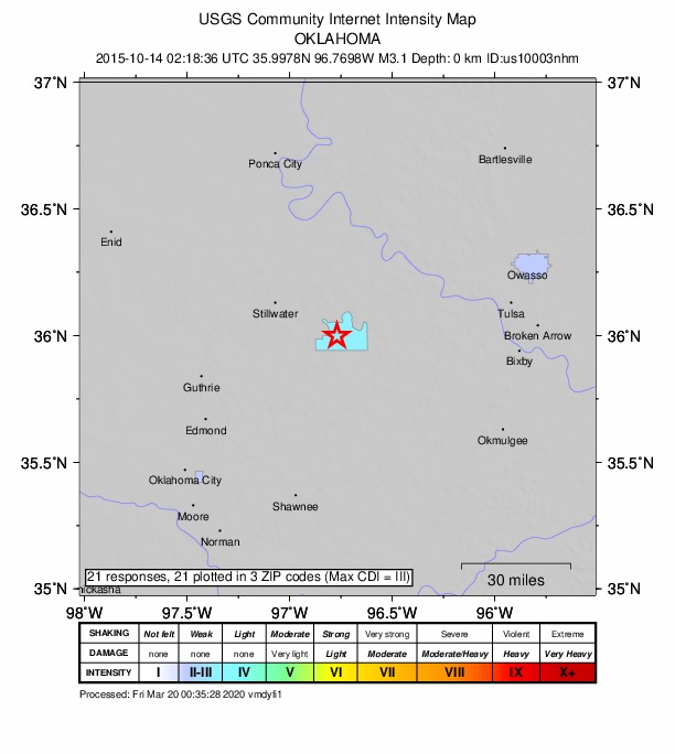 Did You Feel It? map: shaking reported by the public