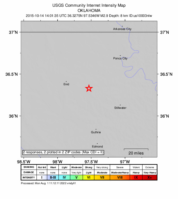 Did You Feel It? map: shaking reported by the public