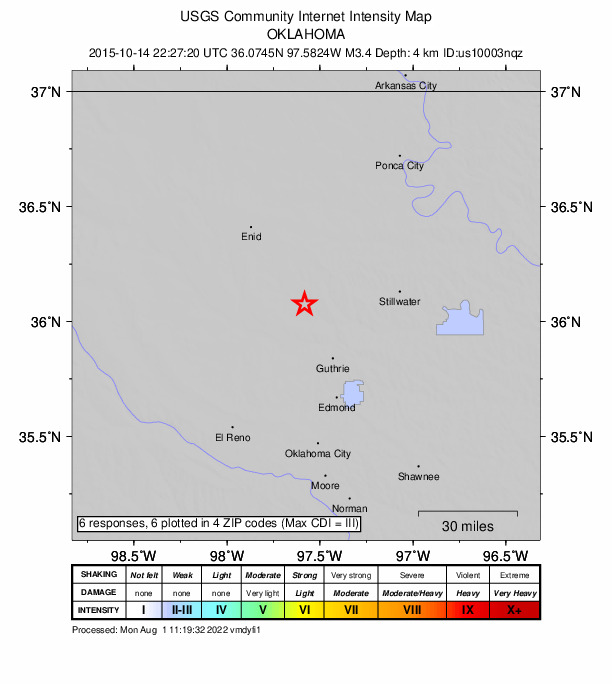 Did You Feel It? map: shaking reported by the public