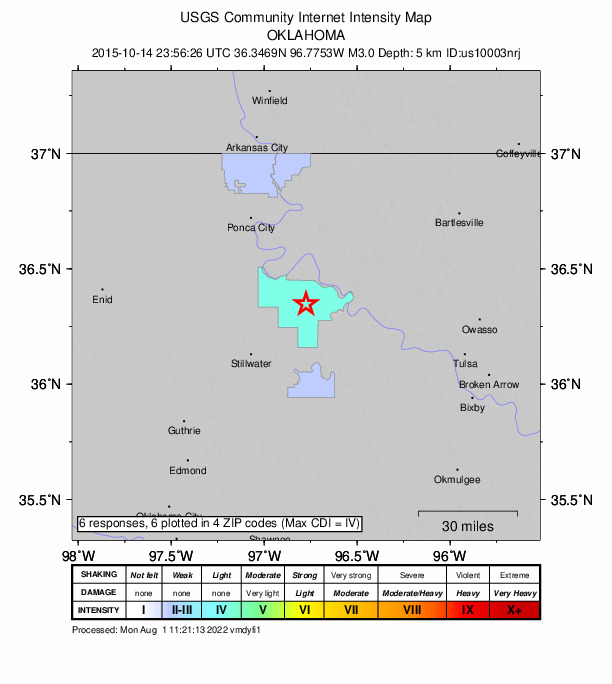 Did You Feel It? map: shaking reported by the public