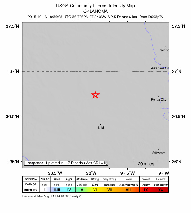 Did You Feel It? map: shaking reported by the public