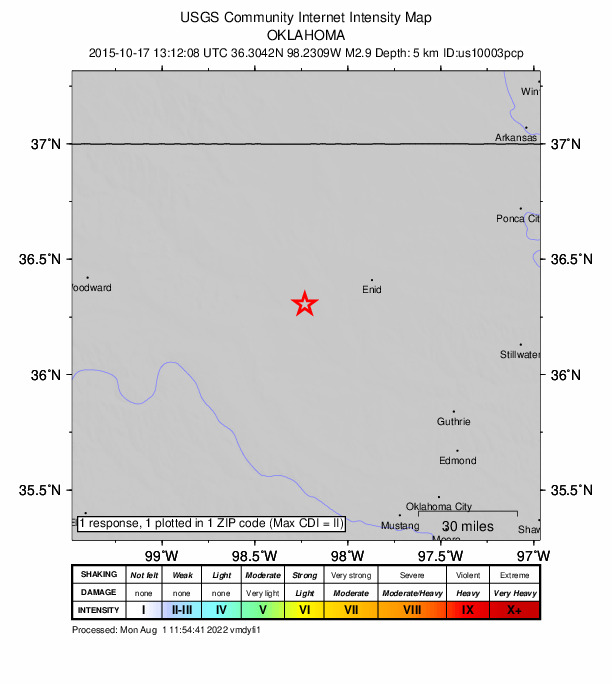 Did You Feel It? map: shaking reported by the public