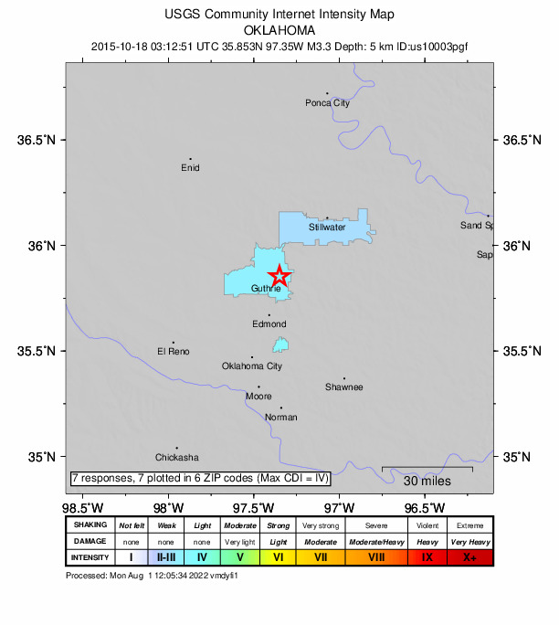 Did You Feel It? map: shaking reported by the public
