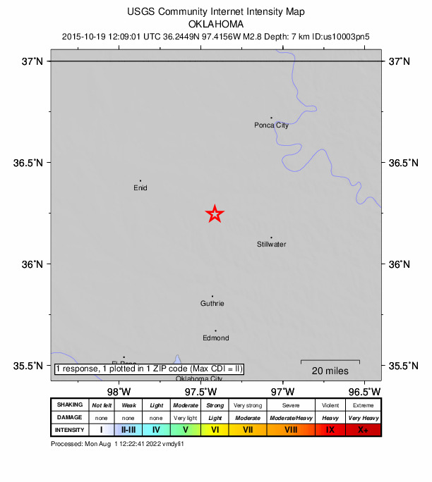 Did You Feel It? map: shaking reported by the public