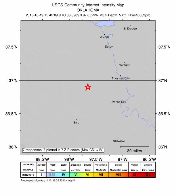 Did You Feel It? map: shaking reported by the public