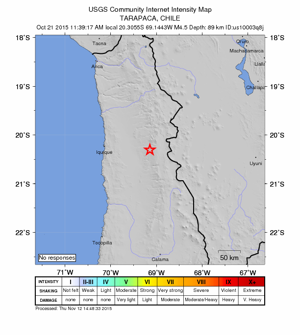 Did You Feel It? map: shaking reported by the public