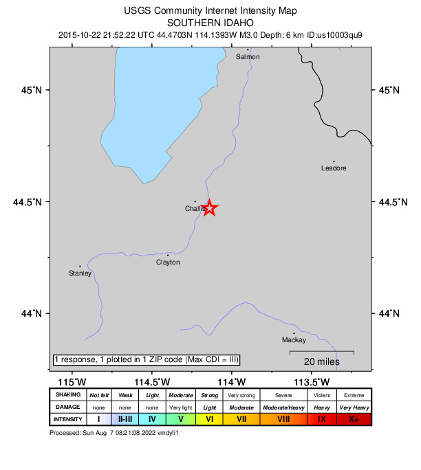 Did You Feel It? map: shaking reported by the public