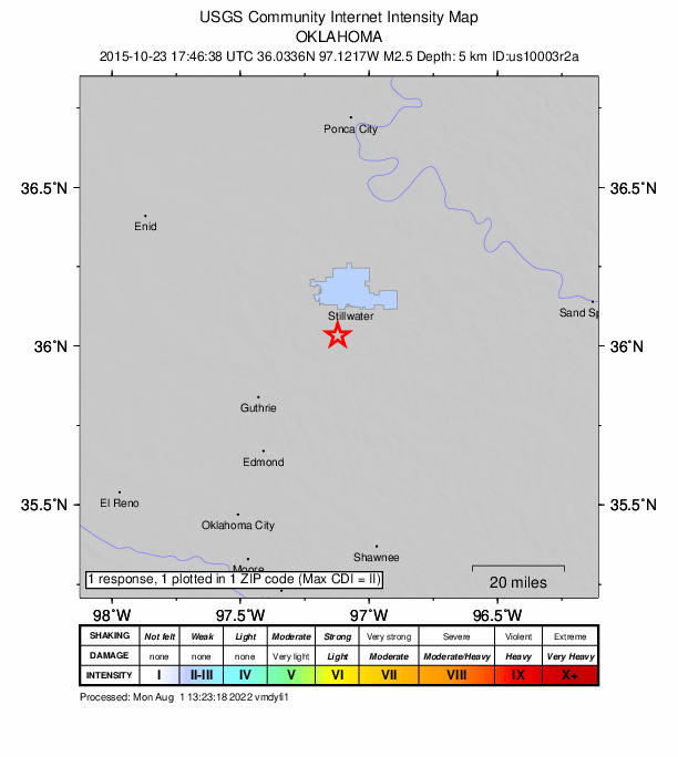 Did You Feel It? map: shaking reported by the public