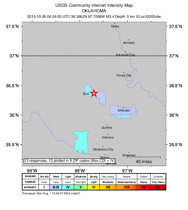 Did You Feel It? map: shaking reported by the public