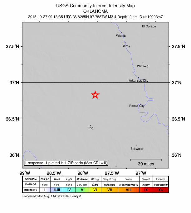 Did You Feel It? map: shaking reported by the public