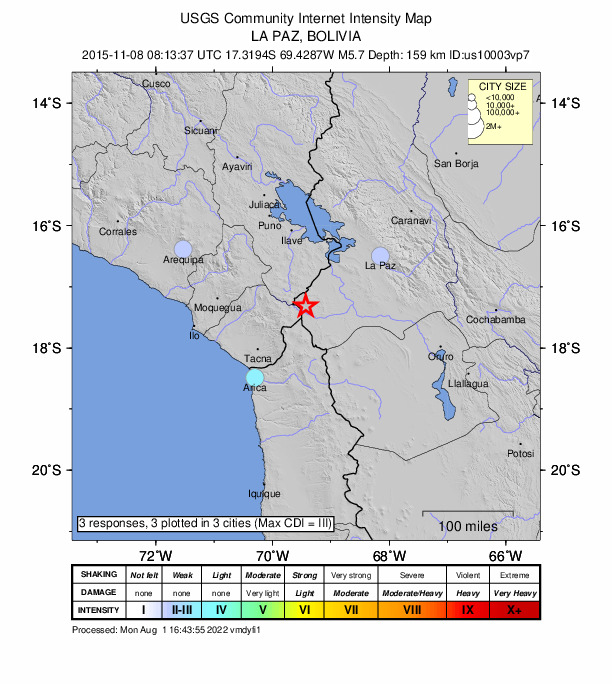 Did You Feel It? map: shaking reported by the public