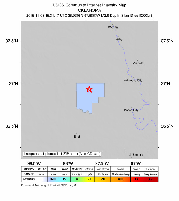 Did You Feel It? map: shaking reported by the public