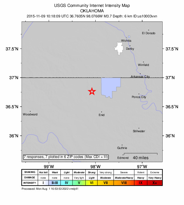 Did You Feel It? map: shaking reported by the public