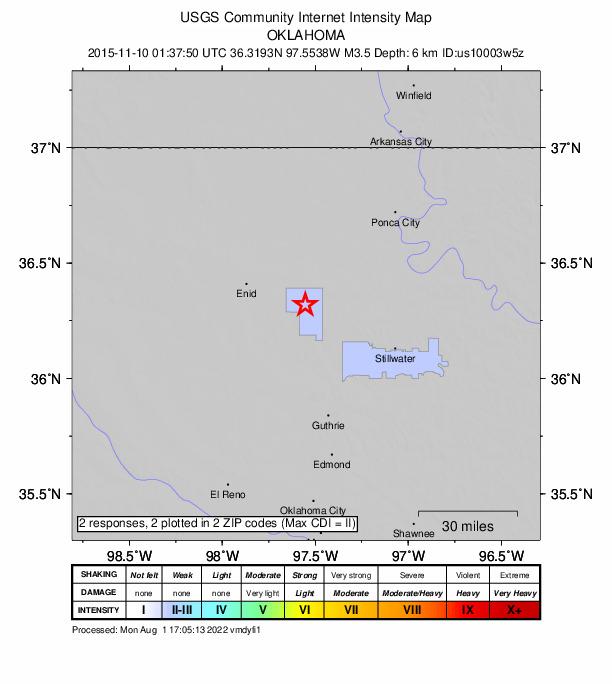 Did You Feel It? map: shaking reported by the public