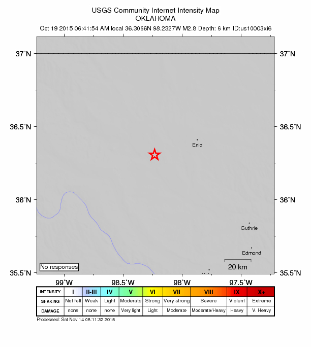 Did You Feel It? map: shaking reported by the public