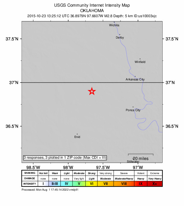 Did You Feel It? map: shaking reported by the public