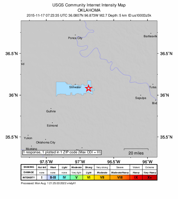 Did You Feel It? map: shaking reported by the public