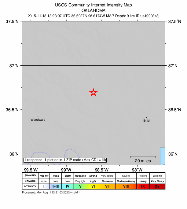Did You Feel It? map: shaking reported by the public