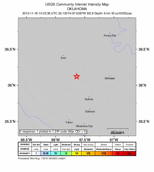 Did You Feel It? map: shaking reported by the public