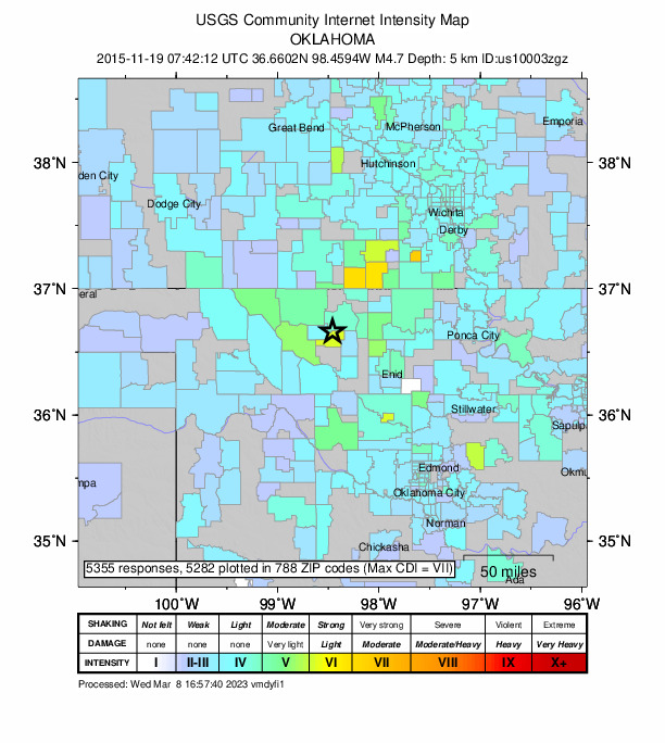 Did You Feel It? map: shaking reported by the public