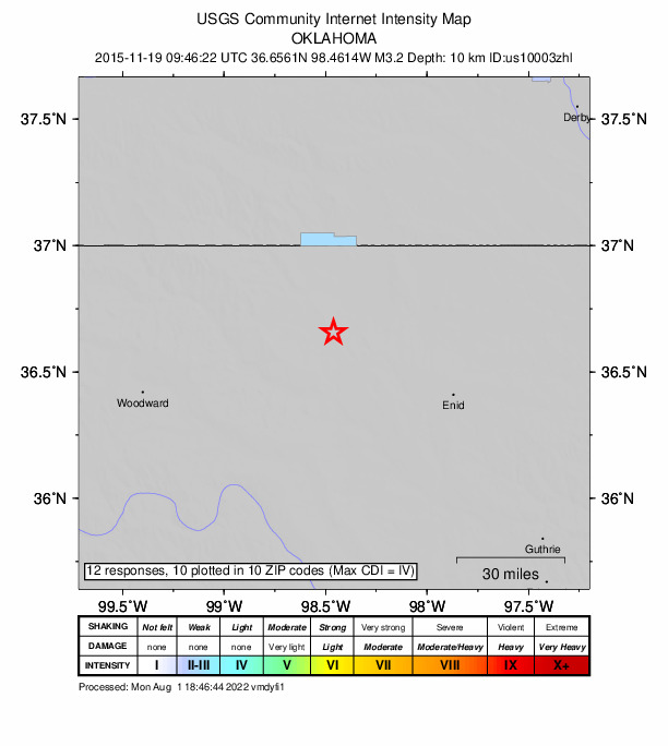 Did You Feel It? map: shaking reported by the public