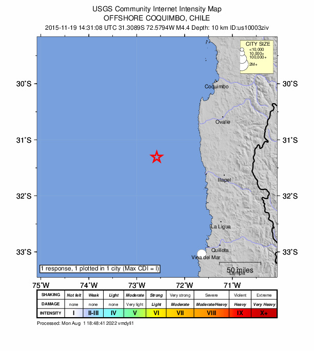 Did You Feel It? map: shaking reported by the public