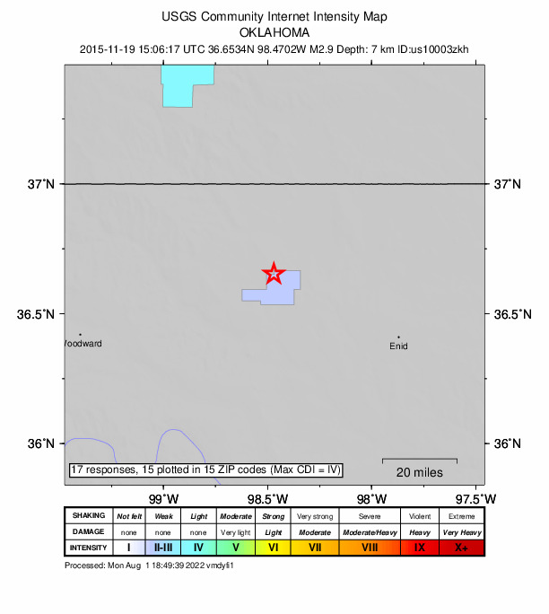 Did You Feel It? map: shaking reported by the public