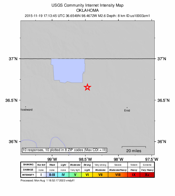 Did You Feel It? map: shaking reported by the public