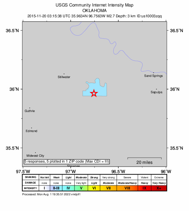 Did You Feel It? map: shaking reported by the public