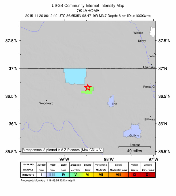 Did You Feel It? map: shaking reported by the public