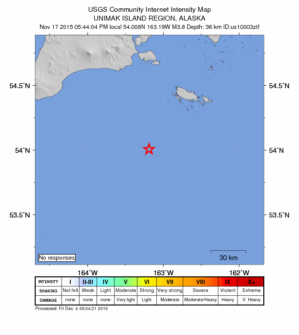 Did You Feel It? map: shaking reported by the public