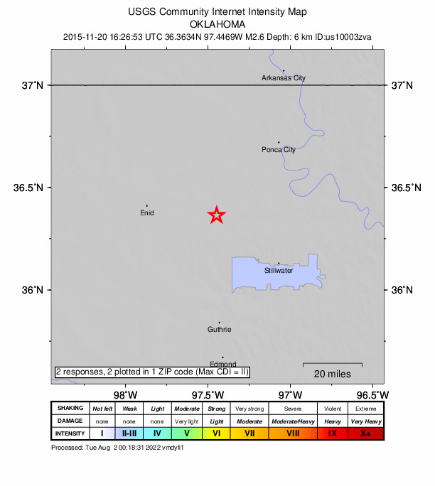 Did You Feel It? map: shaking reported by the public